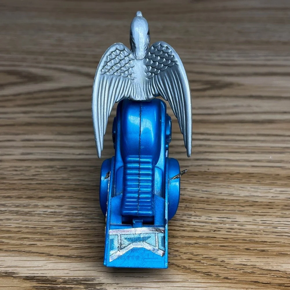 Vintage Galaxy Rider Eagleman Press Down Go Action Motorcycle Toy Loose Blue VTG